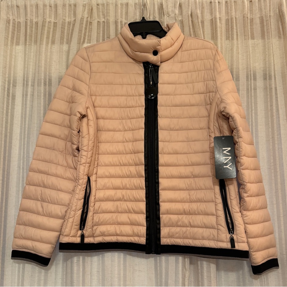 NWT Marc New York Blush Lightweight Puffer Zip Coat Jacket size Large